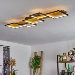 Luminaires Scandinaves-hofstein Plafonnier Pompu LED Écru, Noir, 1 lumière