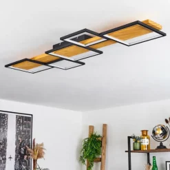 Luminaires Scandinaves-hofstein Plafonnier Pompu LED Écru, Noir, 1 lumière