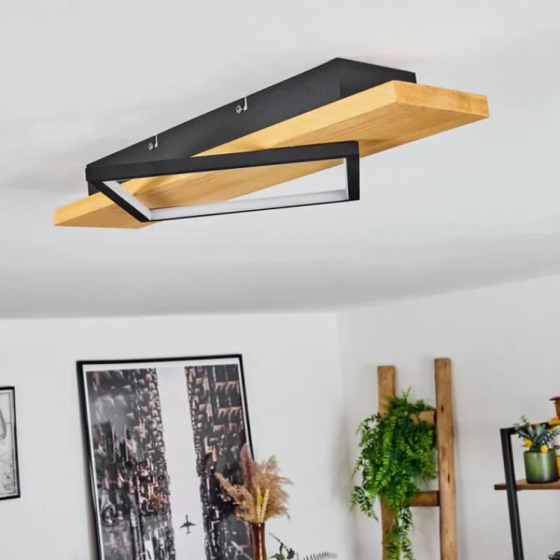 Luminaires Scandinaves-hofstein Plafonnier Pompu LED Écru, Noir, 1 lumière