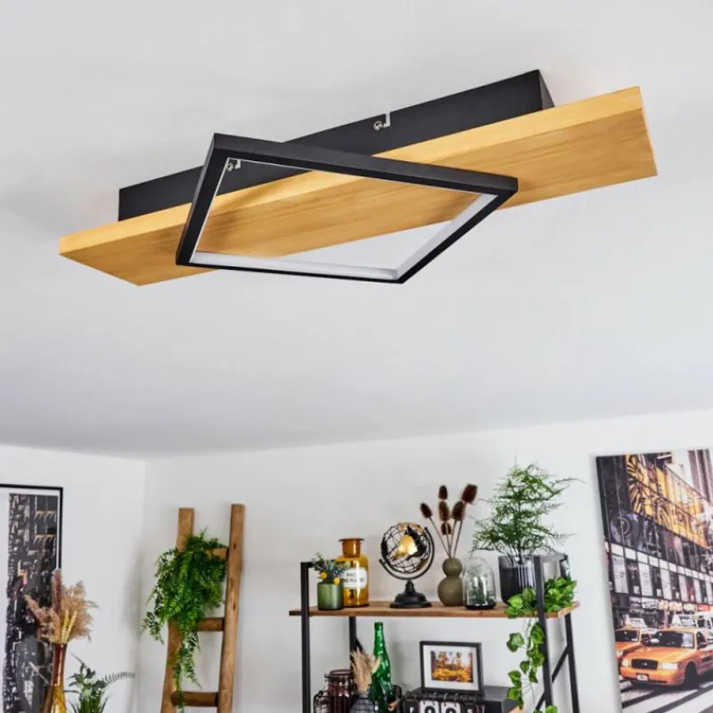 Luminaires Scandinaves-hofstein Plafonnier Pompu LED Écru, Noir, 1 lumière
