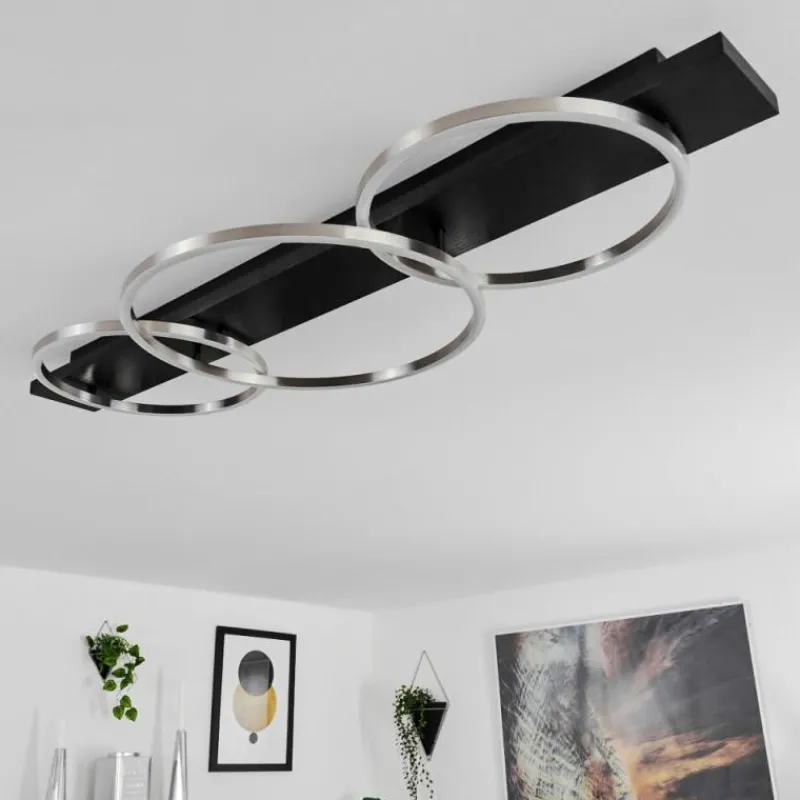 hofstein Plafonnier Pompu LED Noir, 3 lumières