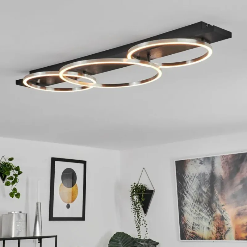 hofstein Plafonnier Pompu LED Noir, 3 lumières