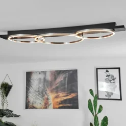 hofstein Plafonnier Pompu LED Noir, 3 lumières