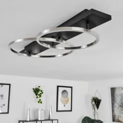 hofstein Plafonnier Pompu LED Noir, 2 lumières