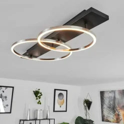 hofstein Plafonnier Pompu LED Noir, 2 lumières