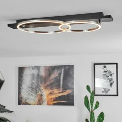 hofstein Plafonnier Pompu LED Noir, 2 lumières