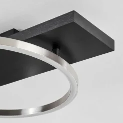 Lampes En Bois-hofstein Plafonnier Pompu LED Noir, 1 lumière