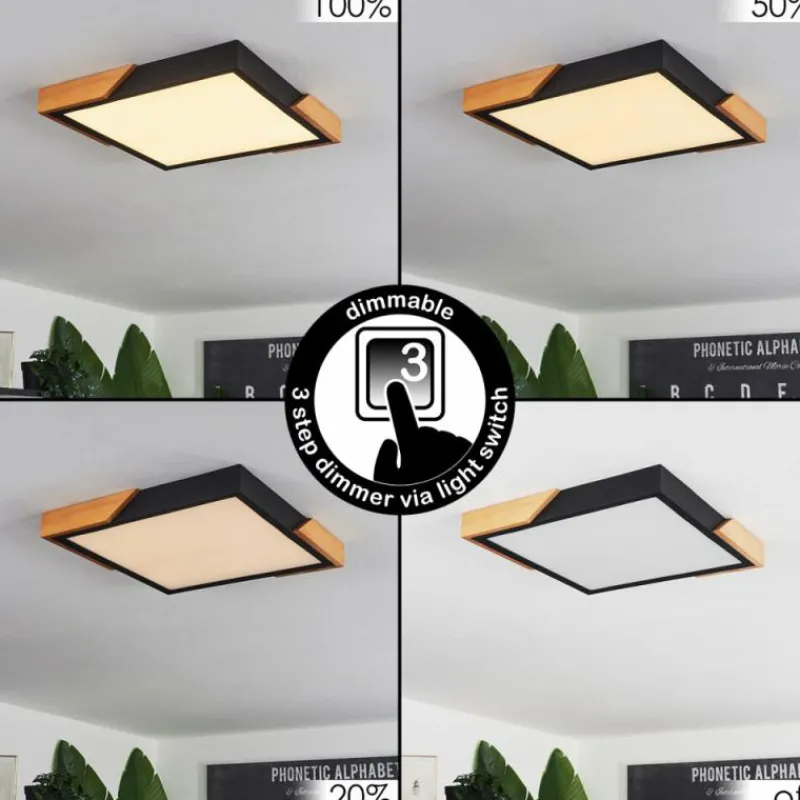 hofstein Plafonnier Pontchardon LED Écru, Noir, 1 lumière