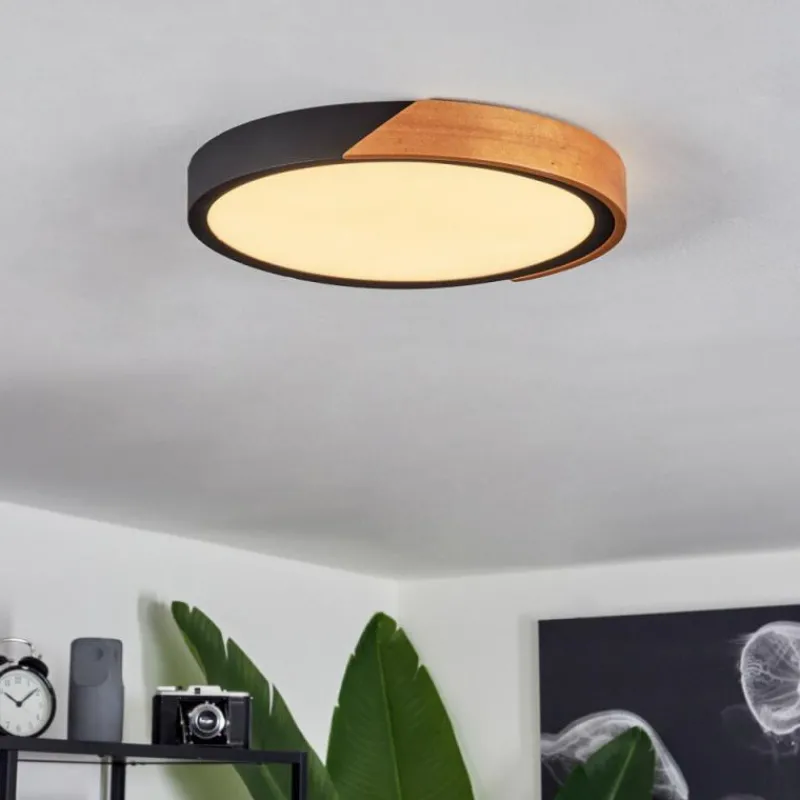 hofstein Plafonnier Pontchardon LED Brun, Noir, 1 lumière