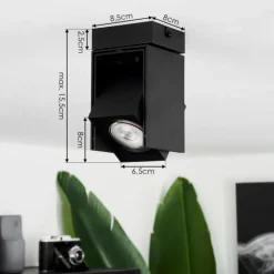 hofstein Plafonnier Prassinet Noir, 1 lumière