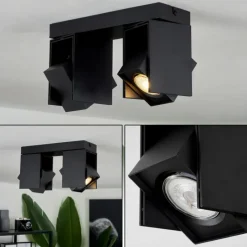 hofstein Plafonnier Prassinet Noir, 2 lumières