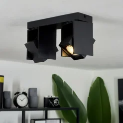 hofstein Plafonnier Prassinet Noir, 2 lumières