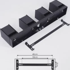 hofstein Plafonnier Prassinet Noir, 4 lumières