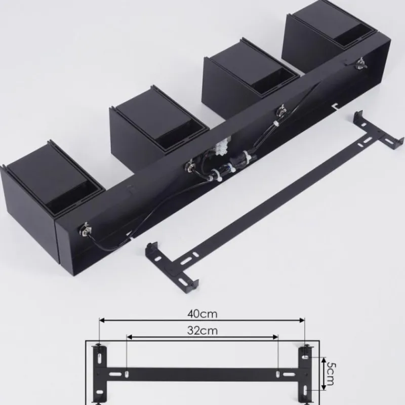 hofstein Plafonnier Prassinet Noir, 4 lumières