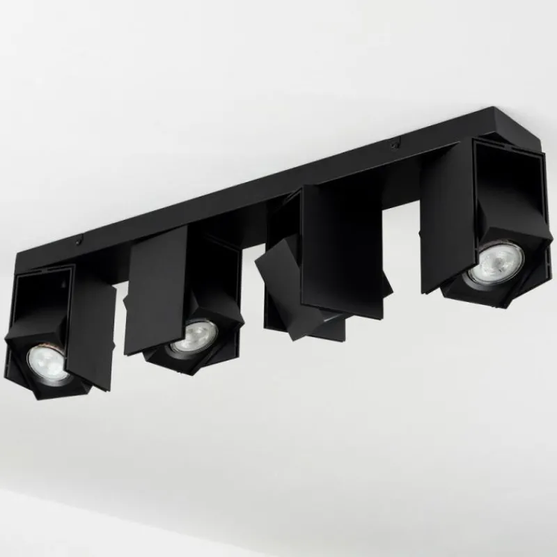 hofstein Plafonnier Prassinet Noir, 4 lumières