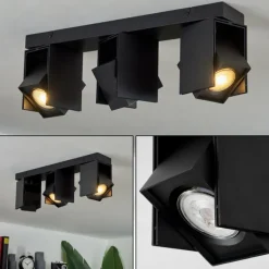 hofstein Plafonnier Prassinet Noir, 3 lumières