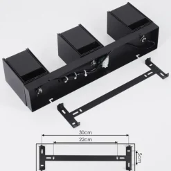 hofstein Plafonnier Prassinet Noir, 3 lumières