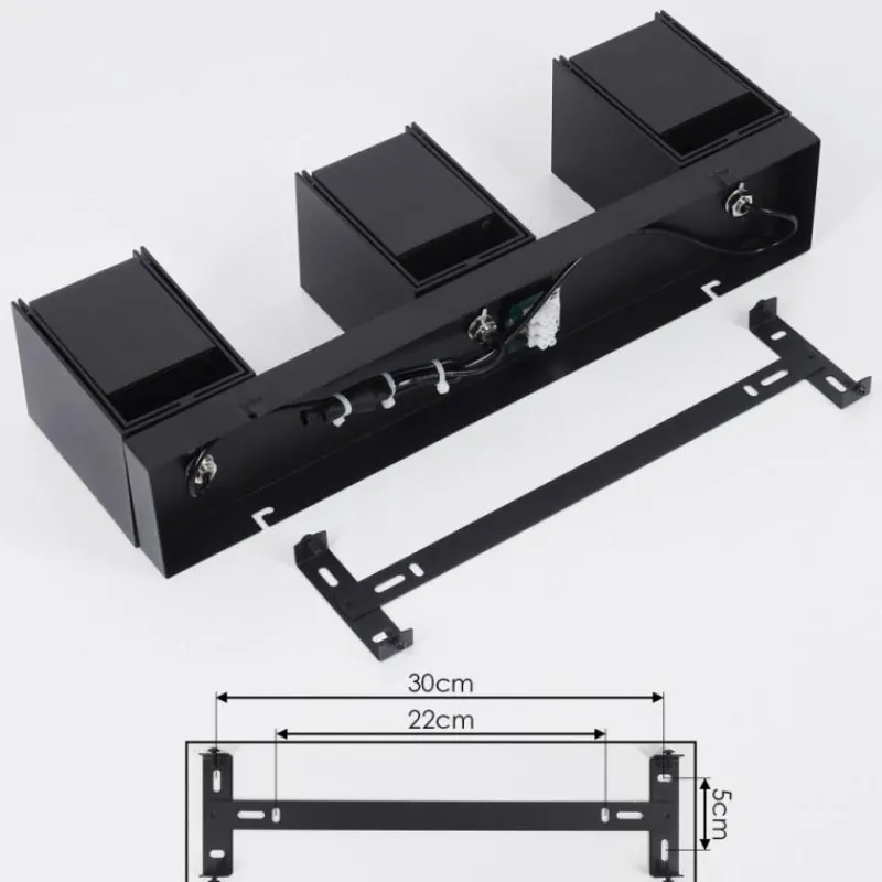 hofstein Plafonnier Prassinet Noir, 3 lumières