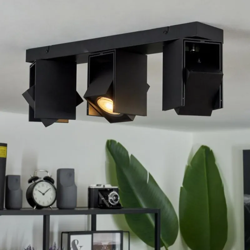 hofstein Plafonnier Prassinet Noir, 3 lumières