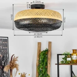 Luminaires Scandinaves-hofstein Plafonnier Pucapa Noir, 1 lumière