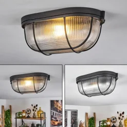 hofstein Plafonnier Quintay Noir, 1 lumière