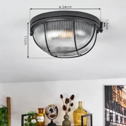 hofstein Plafonnier Quintay Noir, 1 lumière