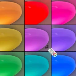 hofstein Plafonnier Ral LED Argenté, Blanc, 1 lumière, Télécommandes, Changeur de couleurs