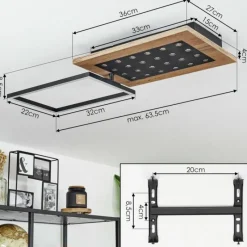 hofstein Plafonnier Ramilos LED Écru, Noir, 1 lumière