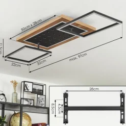 hofstein Plafonnier Ramilos LED Écru, Noir, 1 lumière