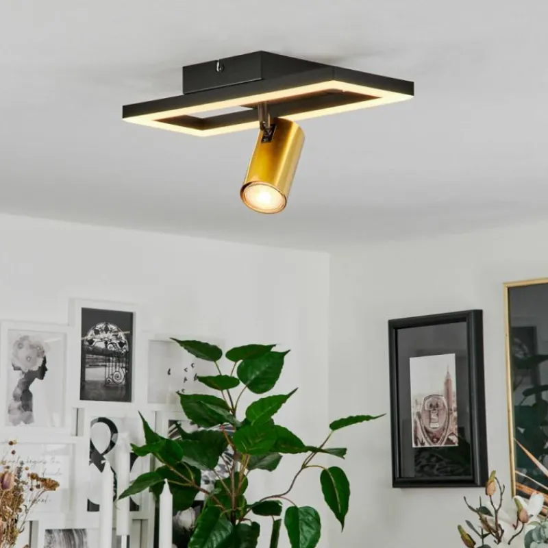 hofstein Plafonnier Reboleiro LED Noir, 2 lumières