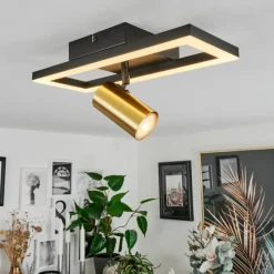 hofstein Plafonnier Reboleiro LED Noir, 2 lumières