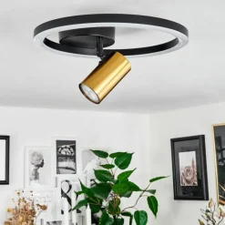 hofstein Plafonnier Reboleiro LED Noir, 2 lumières