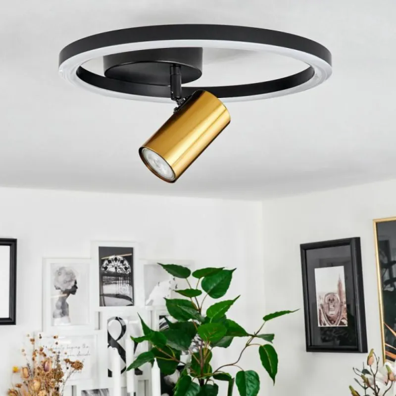 hofstein Plafonnier Reboleiro LED Noir, 2 lumières