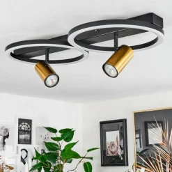 hofstein Plafonnier Reboleiro LED Noir, 3 lumières* Éclairage Led