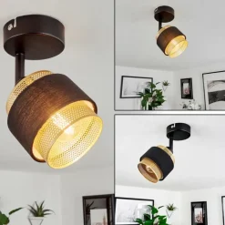 Lampes En Tissu-hofstein Plafonnier Regueira Noir, 1 lumière