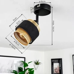 Lampes En Tissu-hofstein Plafonnier Regueira Noir, 1 lumière