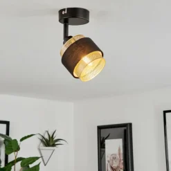 Lampes En Tissu-hofstein Plafonnier Regueira Noir, 1 lumière