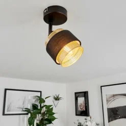 Lampes En Tissu-hofstein Plafonnier Regueira Noir, 1 lumière