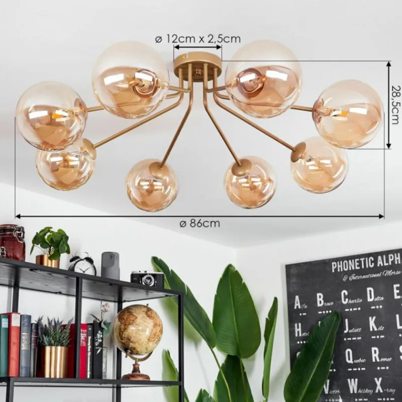 hofstein Plafonnier Remaisnil Laiton, 8 lumières