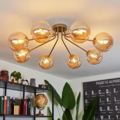 hofstein Plafonnier Remaisnil Laiton, 8 lumières