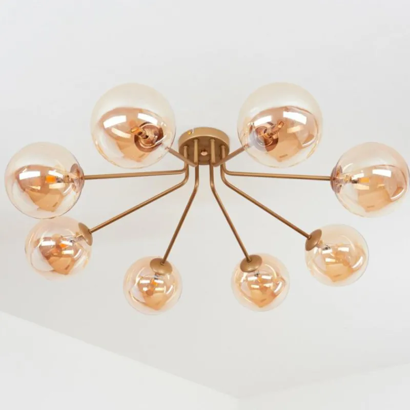 hofstein Plafonnier Remaisnil Laiton, 8 lumières