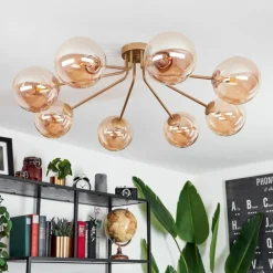 hofstein Plafonnier Remaisnil Laiton, 8 lumières