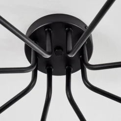 Suspension Verre Fumé-hofstein Plafonnier Remaisnil Noir, 8 lumières