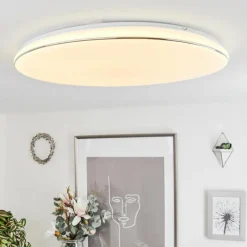 hofstein Plafonnier Remenoville LED Chrome, Blanc, 1 lumière