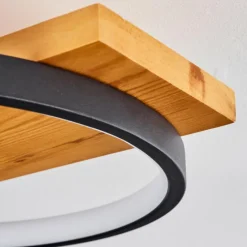 Luminaires Scandinaves-hofstein Plafonnier Rodekro LED Bois clair, Noir, 1 lumière