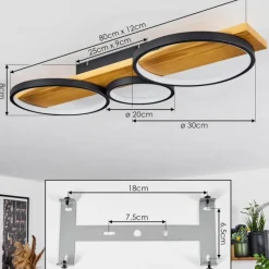 hofstein Plafonnier Rodekro LED Écru, Noir, 1 lumière