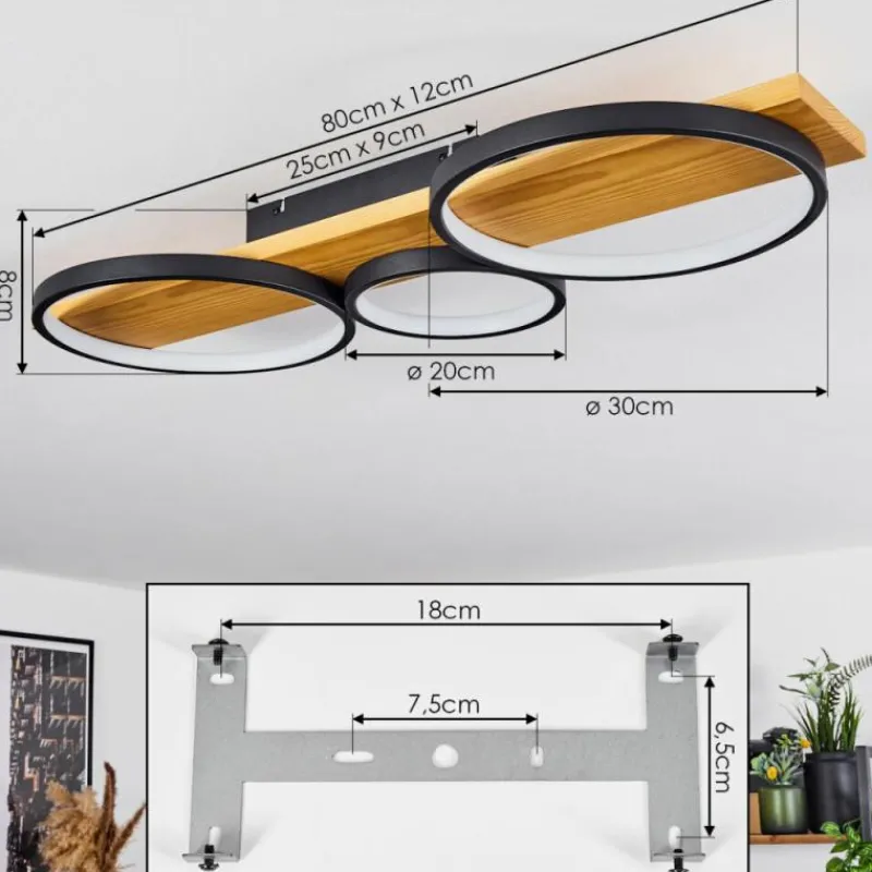 hofstein Plafonnier Rodekro LED Écru, Noir, 1 lumière