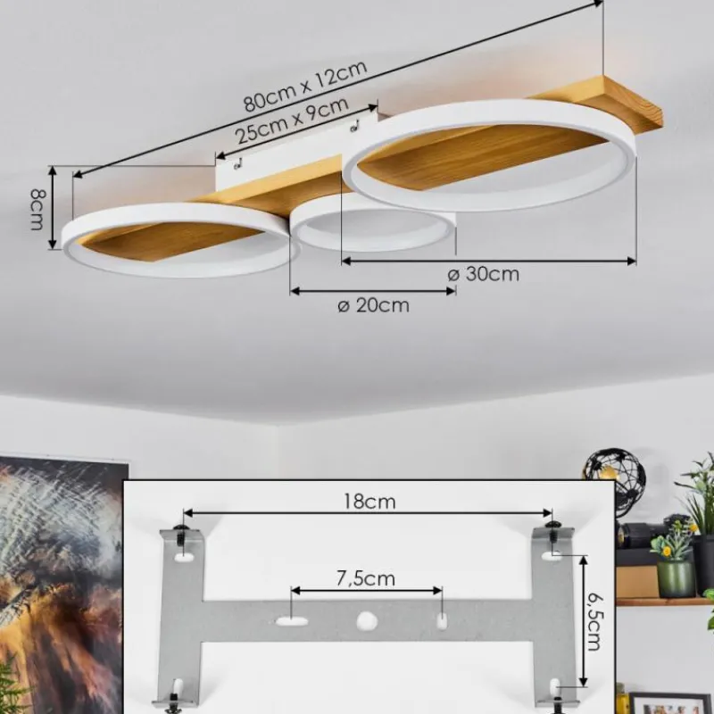hofstein Plafonnier Rodekro LED Écru, Blanc, 1 lumière