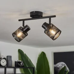 Lampes Industrielles-hofstein Plafonnier Roto Noir, 2 lumières