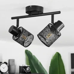 Lampes Industrielles-hofstein Plafonnier Roto Noir, 2 lumières